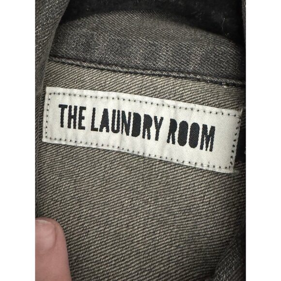 The Laundry Room Jean Jacket One Size Moto Acid Wash Rose All Day Preppy Y2K - Picture 6 of 12